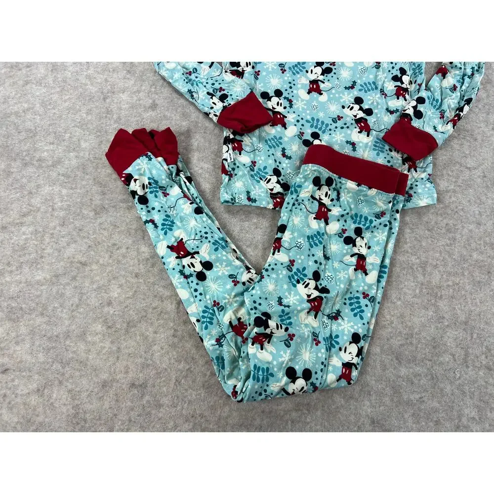 Little Sleepies Disney Mickey Mouse Winter Wonderland Bamboo Pajama Set 5/6